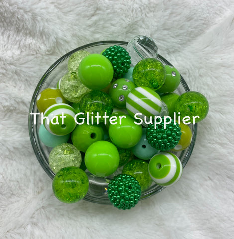 Green Bubblegum Beads