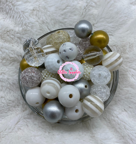 Silver Bubblegum Beads