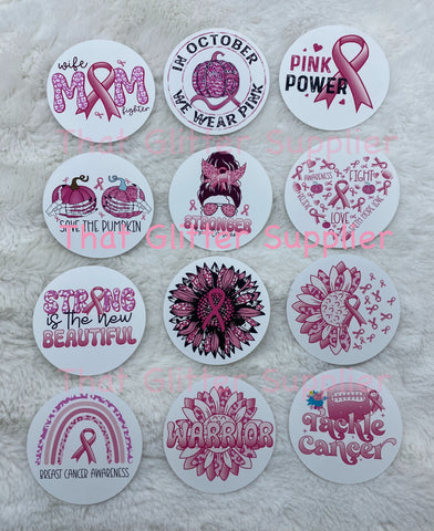 Breast Cancer Cardstock Rounds