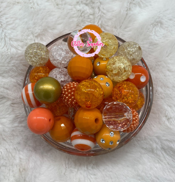 Orange Bubblegum Beads