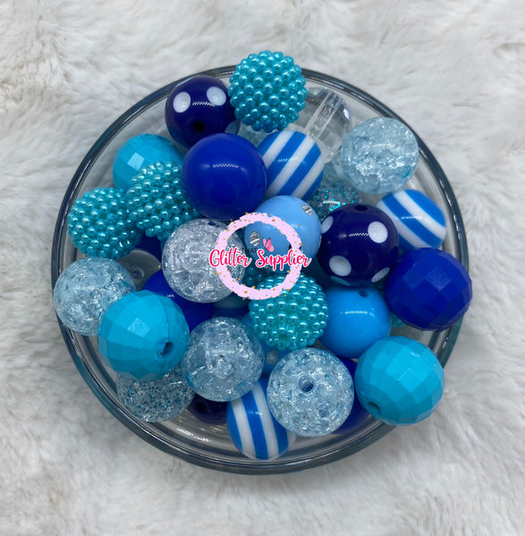 Blue Bubblegum Beads