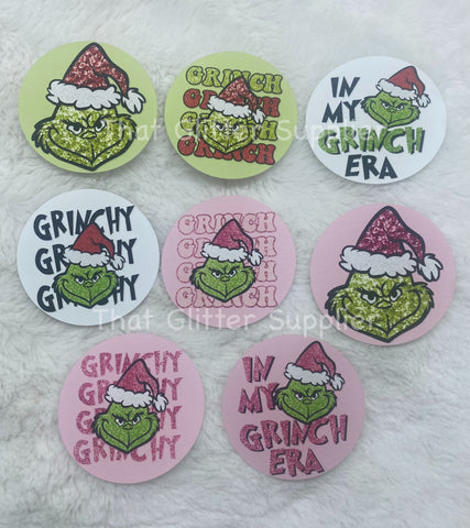 Green Face Christmas Cardstock Rounds