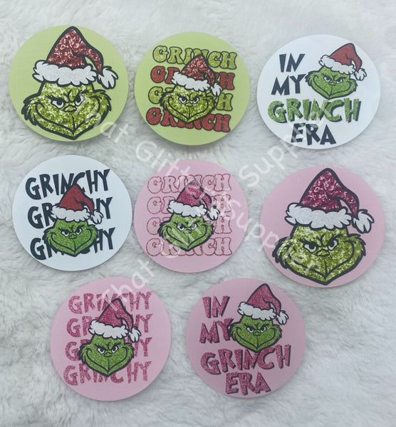 Green Face Christmas Cardstock Rounds