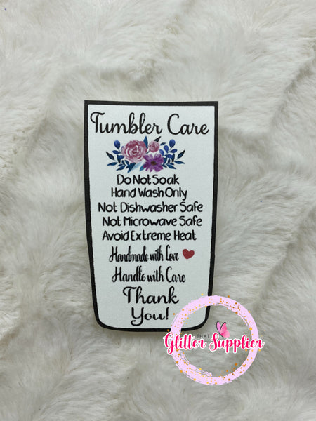 Tumbler Care Cards