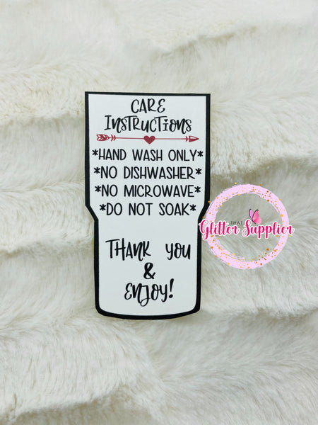 Tumbler Care Cards