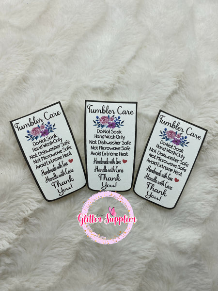Tumbler Care Cards
