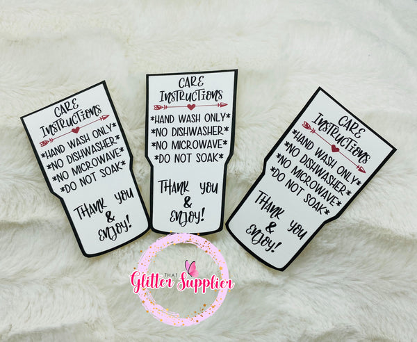 Tumbler Care Cards