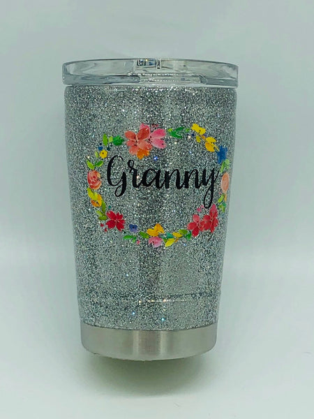 Glitter, Glitter Cup, Tumbler, Glitter Tumbler, Personalized  Cup, Personalized Glitter Cup, Purple, Purple Cup, Flower, Flower Tumbler, Cup