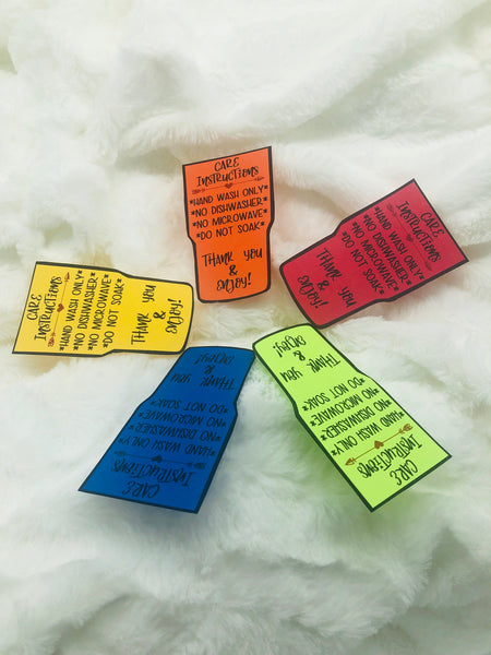 Tumbler Care Cards
