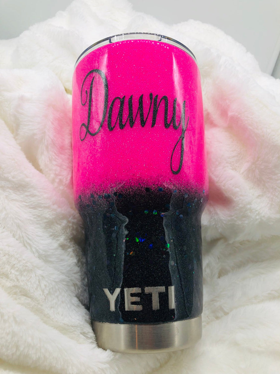 Yeti Pink Glitter Tumbler Personalized/pink Yeti -  India