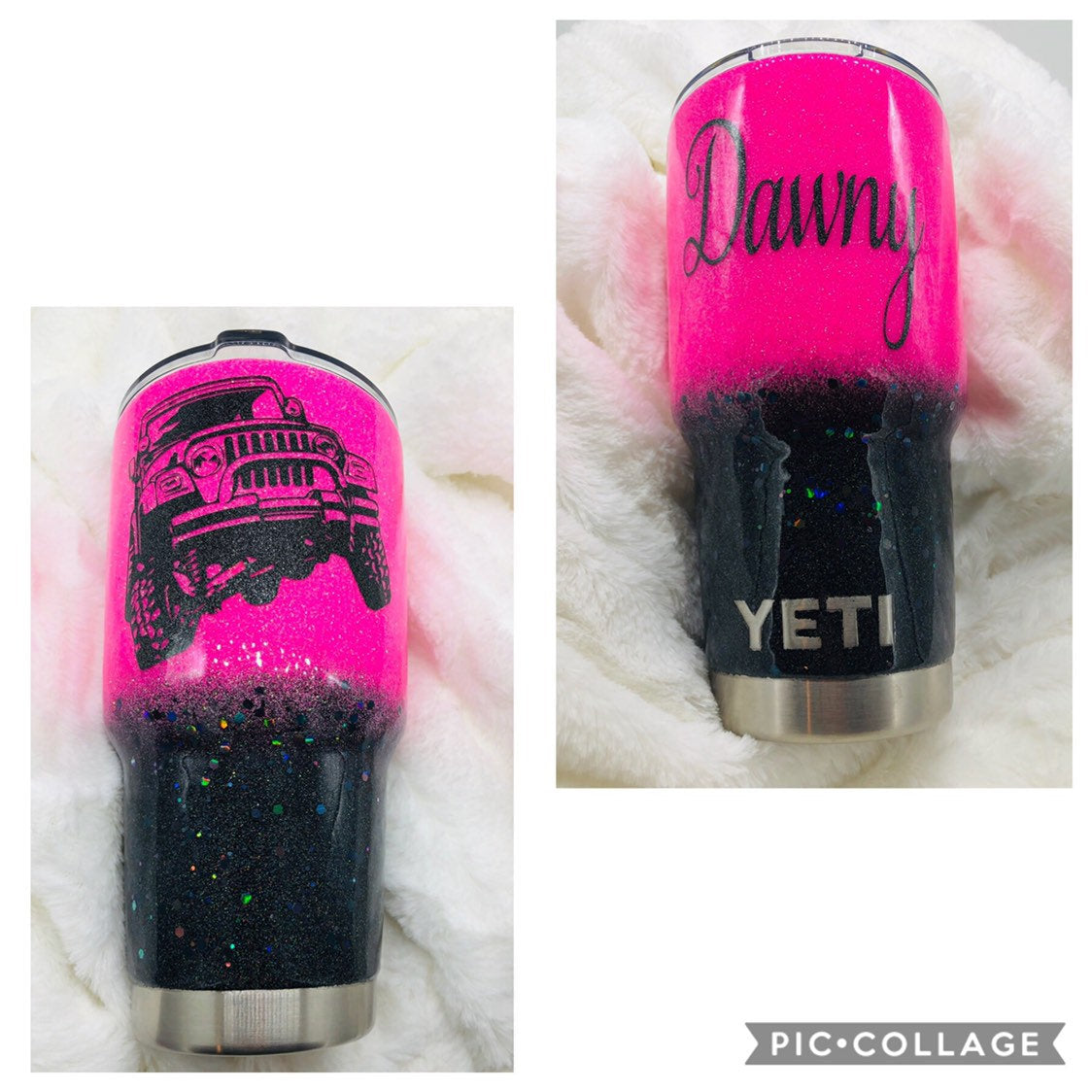 Yeti Glitter Tumbler/pink Ombre Yeti/dipped Glitter YETI Cup/ozark