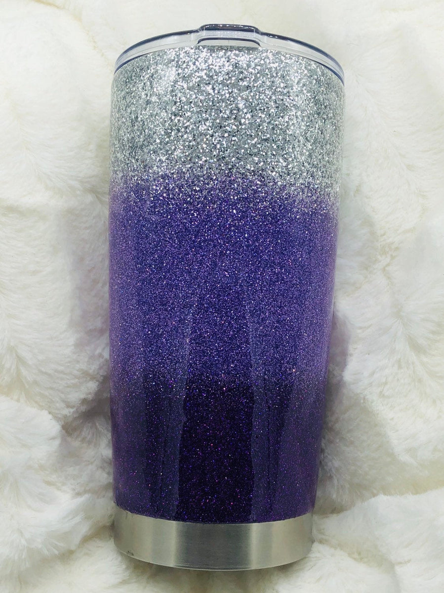 Purple and Copper Glitter Ombré Stainless Tumbler, Individuality