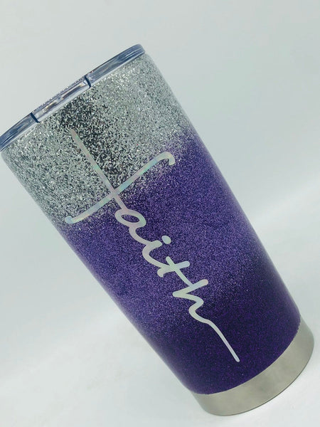 Glitter Tumbler, Tumbler, Yeti, Purple Tumbler, Purple Glitter Cup, Cup, Ombre, Ombre Cup, Glitter Cup, Personalized Cup, Gift, Coffee Cup