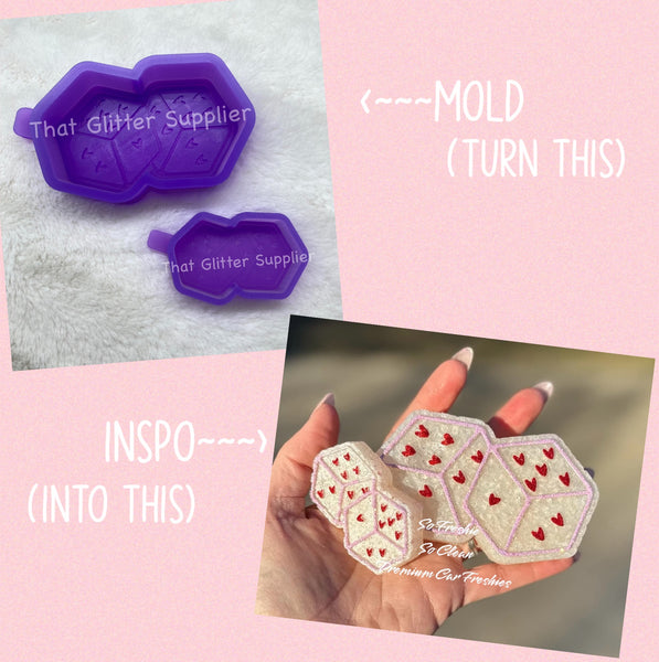 Heart Dice Freshie Mold