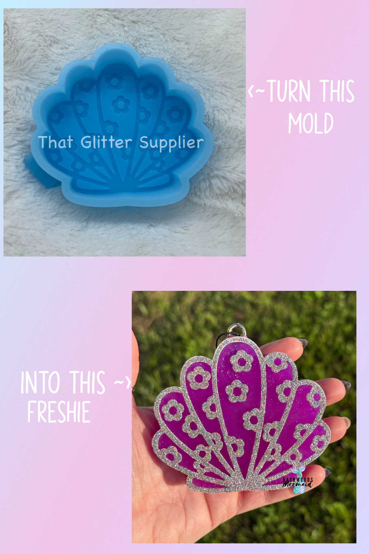 Seashell Flower Freshie Mold