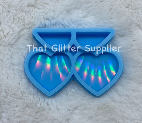 Holographic Heart Straw Topper Mold