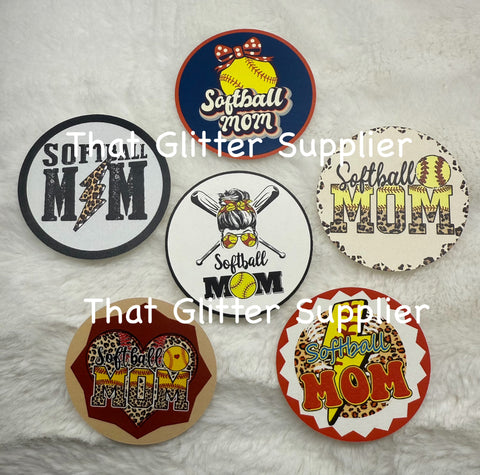 Softball Mom Cardstock Rounds