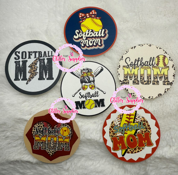 Softball Mom Cardstock Rounds
