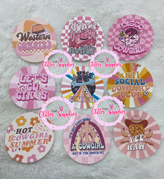 Western Cowgirl Cardstock Rounds