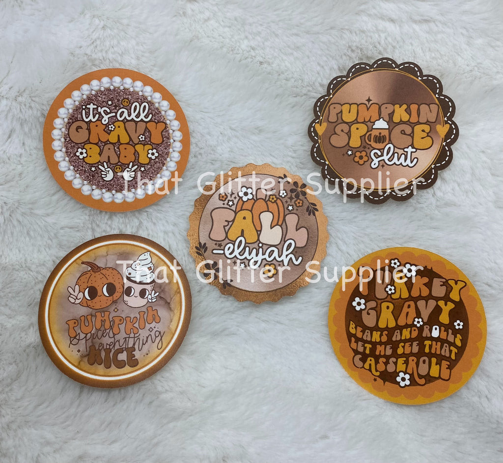 Thanksgiving Silver Rounds Fall Thanksgiving Cardstock Rounds – That Glitter Supplier