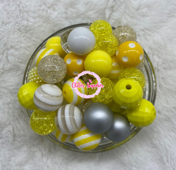 Yellow Bubblegum Beads