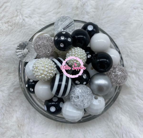 Black Bubblegum Beads