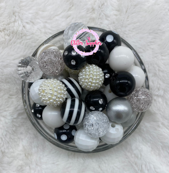 Black Bubblegum Beads