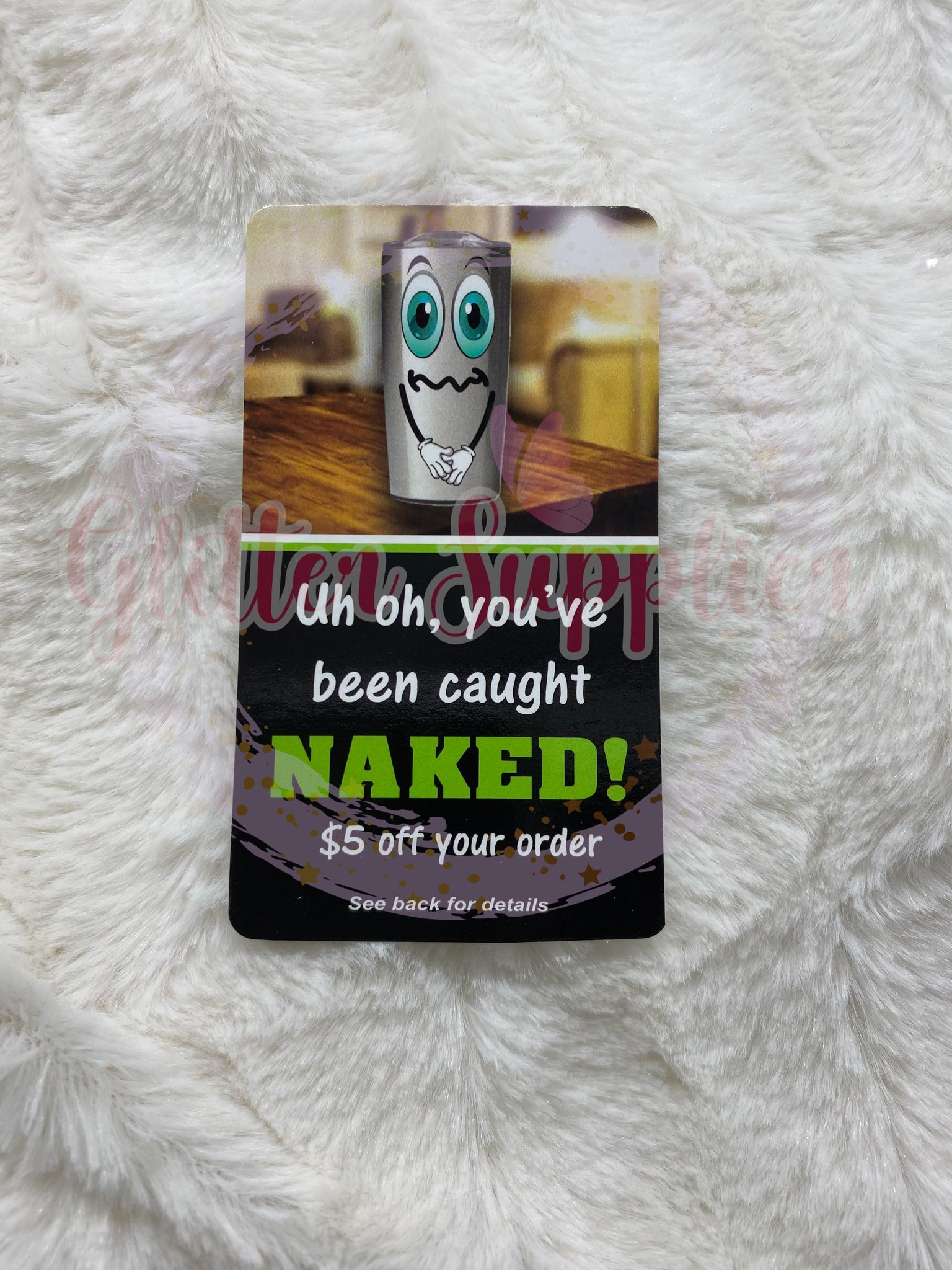Caught Naked Tumbler Cards