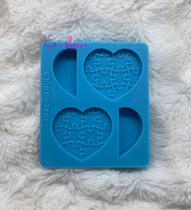 Autism Heart Straw Topper Mold