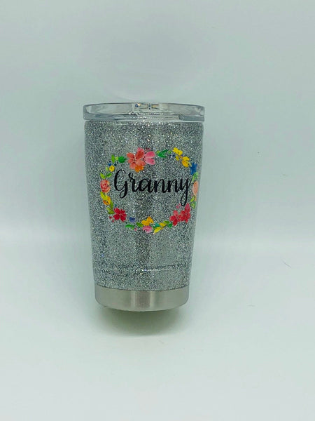 Glitter, Glitter Cup, Tumbler, Glitter Tumbler, Personalized  Cup, Personalized Glitter Cup, Purple, Purple Cup, Flower, Flower Tumbler, Cup