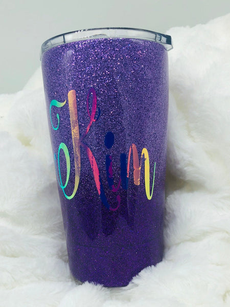 Glitter Cup, Tumbler, Purple Cup, Glitter, Purple Glitter Cup, Glitter Tumbler, Purple, Ombre Cup, Coffee Cup, Coffee Mug, Good Vibes,Coffee