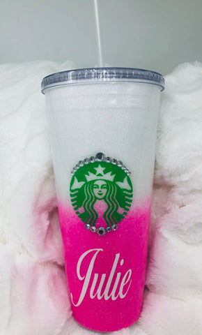 Glitter Cup, Starbucks, Starbucks Cup, Glitter, Cup with Straw, Starbucks Glitter Cup,Pink Glitter, White Glitter, Tumbler, Water Cup