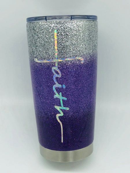 Glitter Tumbler, Tumbler, Yeti, Purple Tumbler, Purple Glitter Cup, Cup, Ombre, Ombre Cup, Glitter Cup, Personalized Cup, Gift, Coffee Cup